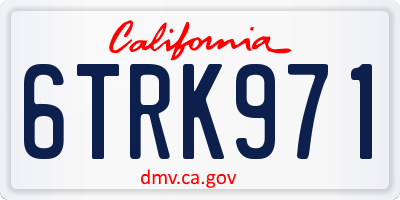 CA license plate 6TRK971