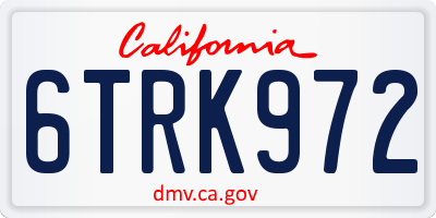 CA license plate 6TRK972