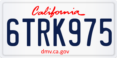 CA license plate 6TRK975