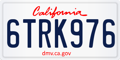 CA license plate 6TRK976