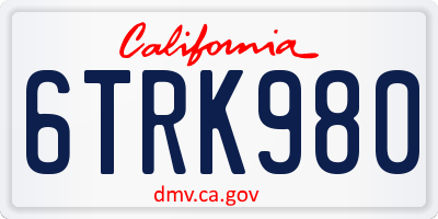 CA license plate 6TRK980