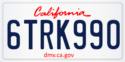 CA license plate 6TRK990