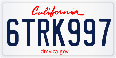 CA license plate 6TRK997