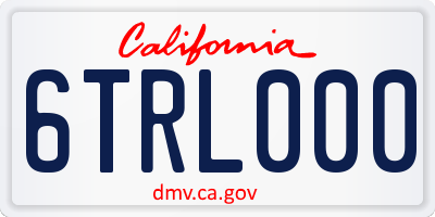 CA license plate 6TRL000