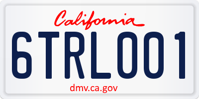 CA license plate 6TRL001