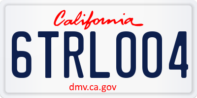 CA license plate 6TRL004