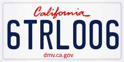 CA license plate 6TRL006