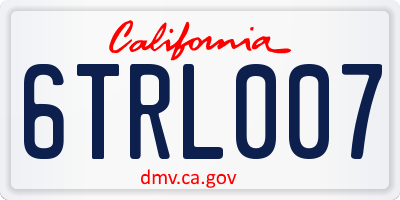 CA license plate 6TRL007