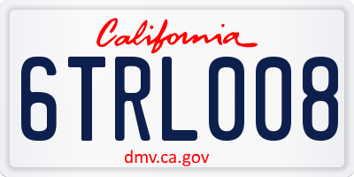 CA license plate 6TRL008