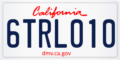 CA license plate 6TRL010