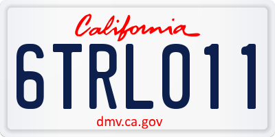 CA license plate 6TRL011