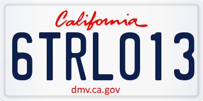 CA license plate 6TRL013