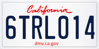 CA license plate 6TRL014