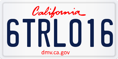CA license plate 6TRL016