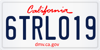 CA license plate 6TRL019