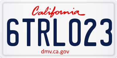 CA license plate 6TRL023