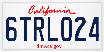 CA license plate 6TRL024