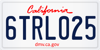 CA license plate 6TRL025