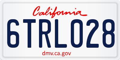 CA license plate 6TRL028