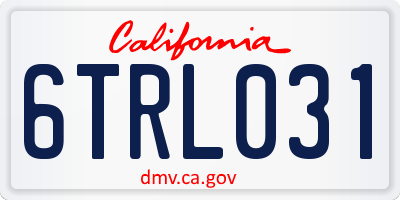 CA license plate 6TRL031