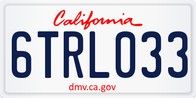 CA license plate 6TRL033