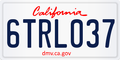 CA license plate 6TRL037