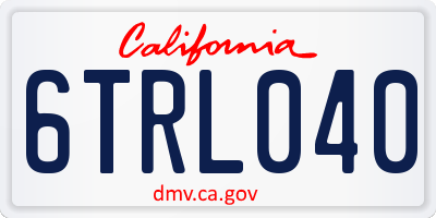 CA license plate 6TRL040