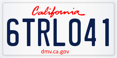 CA license plate 6TRL041