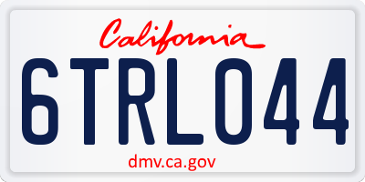 CA license plate 6TRL044