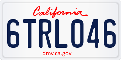 CA license plate 6TRL046