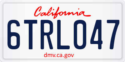 CA license plate 6TRL047