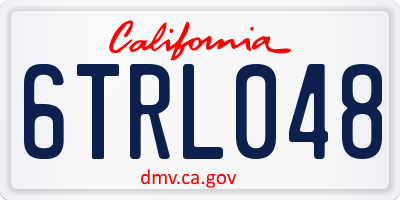 CA license plate 6TRL048