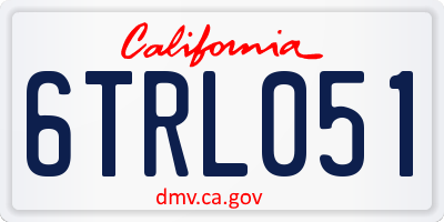 CA license plate 6TRL051