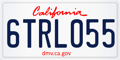 CA license plate 6TRL055