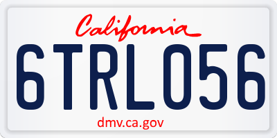 CA license plate 6TRL056
