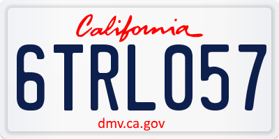 CA license plate 6TRL057