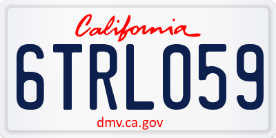 CA license plate 6TRL059