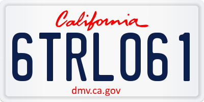 CA license plate 6TRL061