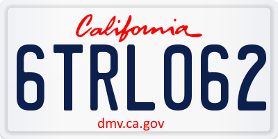 CA license plate 6TRL062