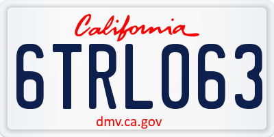 CA license plate 6TRL063