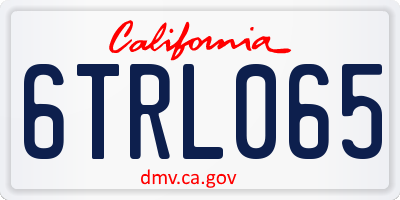 CA license plate 6TRL065