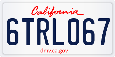 CA license plate 6TRL067