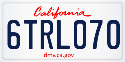 CA license plate 6TRL070