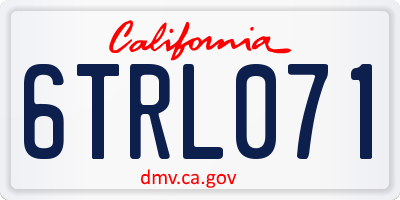 CA license plate 6TRL071