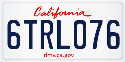 CA license plate 6TRL076