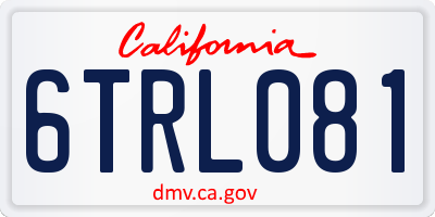 CA license plate 6TRL081