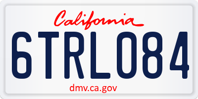 CA license plate 6TRL084
