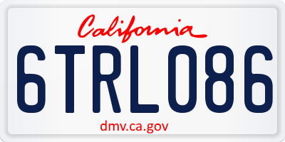 CA license plate 6TRL086
