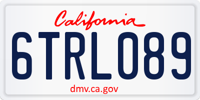 CA license plate 6TRL089