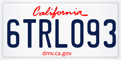 CA license plate 6TRL093